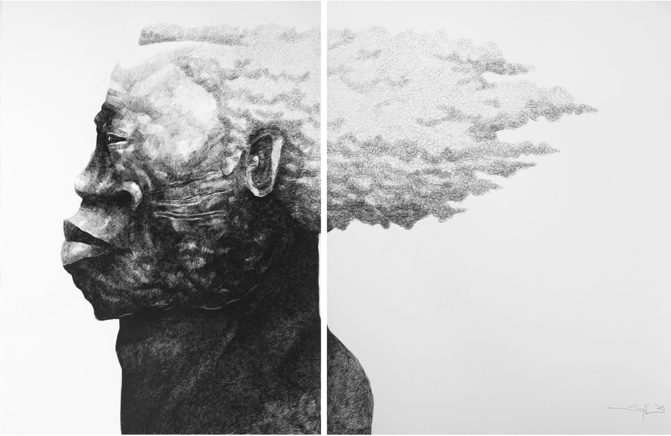 Cicatrix IV diptych by Soji Adesina.